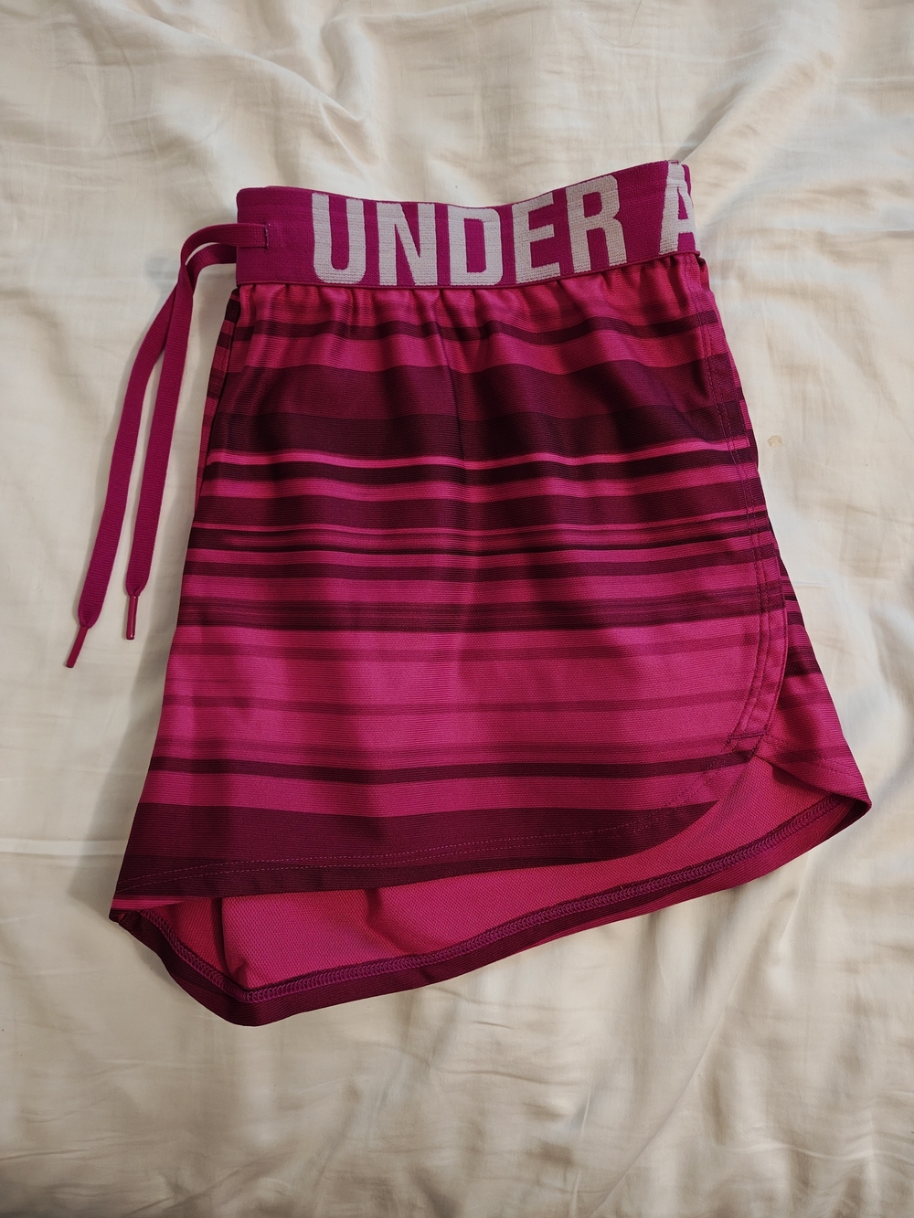 Under Armour Hot Pink & Magenta Striped Athletic Short